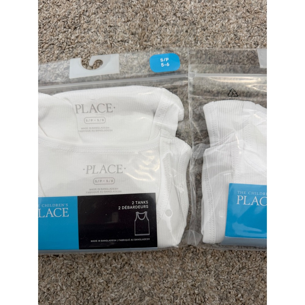 The Children's Place Boys White Tank Tops 4-Pack – Size Small (5-6) – NIP - Picture 3 of 4